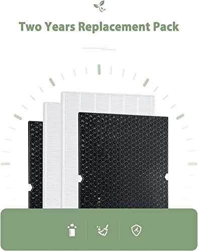 2-Set 5500-2 Air Purifier Replacement Filter for Winix 5500-2, H13 True HEPA Filter & Activated Carbon Filter Kit, Replace 116130 Filter H