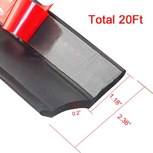 Universal Garage Door Seal, Garage Door Rubber Seal Strip Replacement, Weatherproofing Garage Door Weather Stripping with Nails (20 Feet)