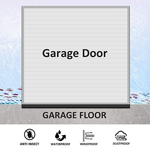 Universal Garage Door Seal, Garage Door Rubber Seal Strip Replacement, Weatherproofing Garage Door Weather Stripping with Nails (20 Feet)