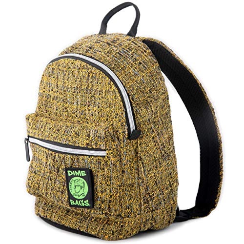 DIME BAGS Festy Bound Mini Hemp Backpack | Stylish Mini Backpack with Secret Pocket (Static Amber)