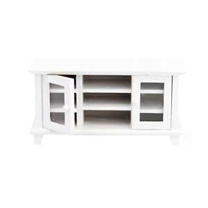 seaisee 1:12 scale dollhouse furniture wooden mini tv cabinet for barbie doll house accessories