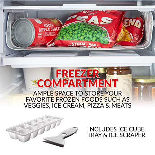 Nostalgia Coca-Cola Refrigerator with Freezer, 3.2 Cu. Ft., Adjustable Temperature Cools as Low as 32 Degrees, Bottle Opener, Ice Cube Tray, Scraper Included, Black