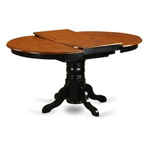 East West Furniture AAVT-BLK-TP Avon Kitchen Dining Oval Solid Wood Table Top with Butterfly Leaf & Pedestal Base, 42x60 Inch, Black & Cherry