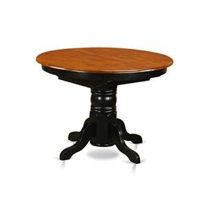 East West Furniture AAVT-BLK-TP Avon Kitchen Dining Oval Solid Wood Table Top with Butterfly Leaf & Pedestal Base, 42x60 Inch, Black & Cherry