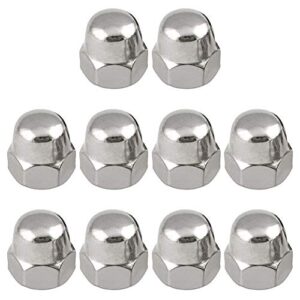 10 pieces m8 thread dome head stainless steel acorn hex cap nuts stainless steel hex acorn cap nuts for screws bolts, silver