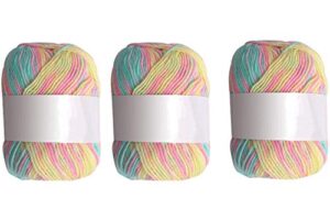xingzi 3 roll 1.76 ounce 50g /roll acrylic knitting yarn crochet crafts sewing thread large yarn bonbons assorted colors perfect for any knitting and crochet mini project