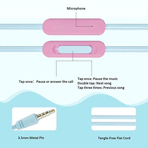 QearFun Donut Earbuds for Kids, Cute Earbud & in-Ear Headphones Wired Gift for School Girls and Boys with Microphone and Lovely Earphones Storage Case