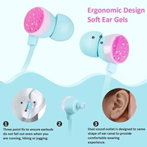 QearFun Donut Earbuds for Kids, Cute Earbud & in-Ear Headphones Wired Gift for School Girls and Boys with Microphone and Lovely Earphones Storage Case