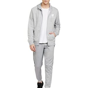 New Balance Men's NB Essentials Stacked Full Zip Hoodie, Athletic Grey, Medium