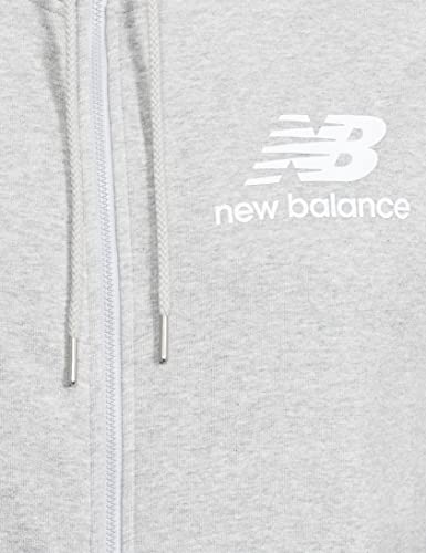 New Balance Men's NB Essentials Stacked Full Zip Hoodie, Athletic Grey, Medium