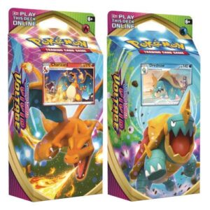 Pokèmon 175-80757 Pokemon-Sword & Shield 4 Vivid Voltage-Theme Decks-Set of 2 Charizard & 1 x Drednaw