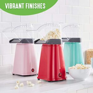 GreenLife Electric Popcorn Maker Hot Air Popper, Corn Kernal Measuring and Butter Melting Tray, Easy one Switch, Pink