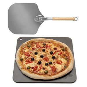 pizza steel pro by hans grill | xl (1/4" thick) square conductive metal baking sheet for cooking pizzas in oven and bbq | bake and grill bread and calzone