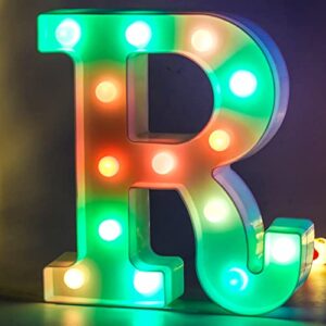 marquee light up letters led letter lights alphabet battery powered seven colors auto-changing lighted letters for party kids birthday gifts wedding bar christmas decoration r