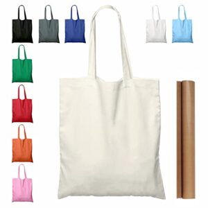 npbag 5 | 15 | 25 | 50 pack 15'' x 16'' natural cotton tote bags, lightweight blank bulk cloth bags with 1pc of ptfe teflon sheet (5-pack)