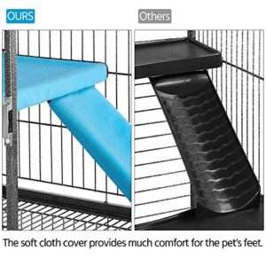 Topeakmart Small Animals Cages Ferret/Guinea Pigs/Chinchilla/Rabbit Cages 2-Story Rolling Metal Critter Nation w/ 2 Removable Ramps &Litter Box, Hammock,Black