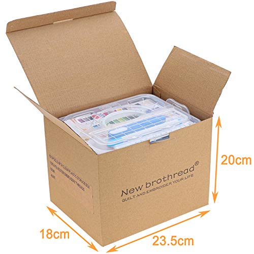 New brothread 60 Brother Colors 500m Each Embroidery Machine Thread with Clear Plastic Storage Box for Embroidery Sewing Machine