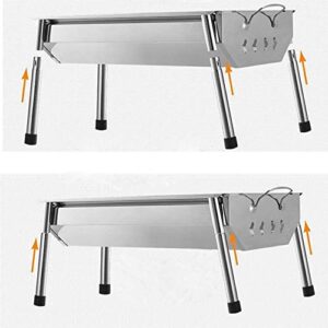 TWDYC Charcoal Grill Barbecue Portable BBQ Stainless Steel Folding BBQ Grill Camping Grill Tabletop Grill for Portable Camping Cooking Small Grill