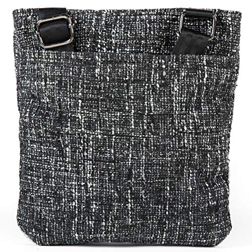 DIME BAGS Large Multi-Purpose Bag | Cross Body Hemp Purse with Adjustable Strap & Airtight Baggie Included (Large, Static Black)