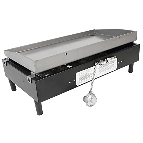 Razor Griddle GGT2130M 25 Inch Outdoor 2 Burner Portable LP Propane Gas Grill Griddle with 318 Square Inch for BBQ Cooking and Frying, Black (Steel)