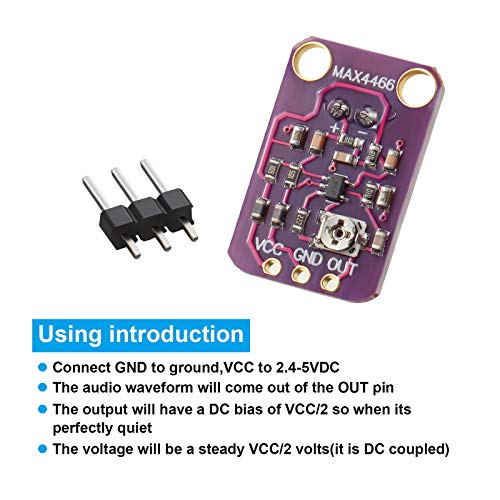 6 Pieces Electret Microphone Amplifier Module MAX4466 Adjustable Gain Blue Breakout Board