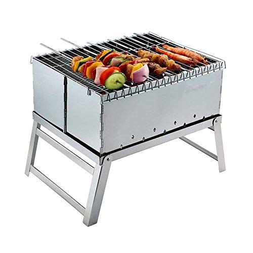 TWDYC Charcoal Grill Barbecue Portable BBQ Stainless Steel Folding BBQ Camping Grill Tabletop Grill Grill for Portable Camping Cooking Small Grill