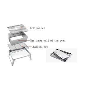 TWDYC Charcoal Grill Barbecue Portable BBQ Stainless Steel Folding BBQ Camping Grill Tabletop Grill Grill for Portable Camping Cooking Small Grill