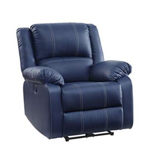 Acme Furniture PU Upholstered Power Recliner with USB Port, Blue