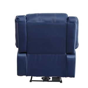 Acme Furniture PU Upholstered Power Recliner with USB Port, Blue