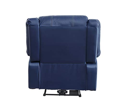 Acme Furniture PU Upholstered Power Recliner with USB Port, Blue