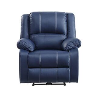 Acme Furniture PU Upholstered Power Recliner with USB Port, Blue