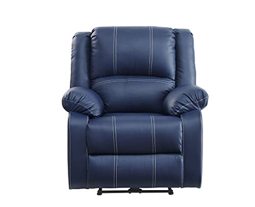 Acme Furniture PU Upholstered Power Recliner with USB Port, Blue