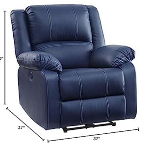 Acme Furniture PU Upholstered Power Recliner with USB Port, Blue