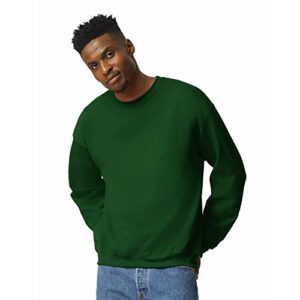 gildan unisex-adult fleece crewneck sweatshirt, style g18000, forest green, 2x-large