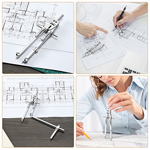 Mr. Pen- Professional Metal Compass with Wheel, Lock and Extension Bar for Geometry, Drafting, Math, Drawing, Compass for Geometry, Tool for Drawing Circles, Drawing Compass, Compass Drawing Tool