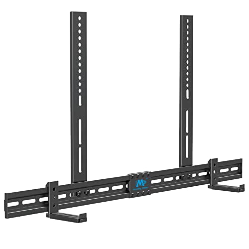 Mounting Dream Full Motion TV Wall Mount and Soundbar Bracket Bundle, TV Bracket for 26-55 Inch TVs, Max VESA 400x400mm and 60 LBS, Sound Bar Bracket for Soundbar with Holes/Without Holes Up to 13 LBS