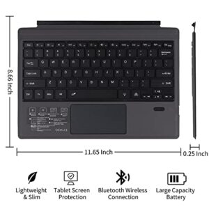 Bluetooth 5.0 Wireless Keyboard with Touchpad for Microsoft Surface Pro 4/5/6/7/7+ Portable Tablet Flip Stand Built in Battery Type C Charging Keyboard