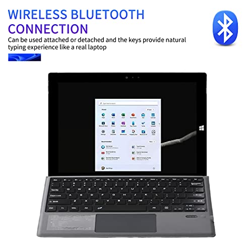 Bluetooth 5.0 Wireless Keyboard with Touchpad for Microsoft Surface Pro 4/5/6/7/7+ Portable Tablet Flip Stand Built in Battery Type C Charging Keyboard