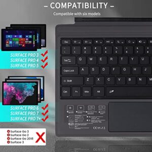 Bluetooth 5.0 Wireless Keyboard with Touchpad for Microsoft Surface Pro 4/5/6/7/7+ Portable Tablet Flip Stand Built in Battery Type C Charging Keyboard