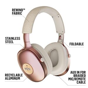 House of Marley Positive Vibration XL ANC: Noise Cancelling Over-Ear Headphones with Microphone, Wireless Bluetooth Connectivity, and 26 Hours of Playtime, Copper