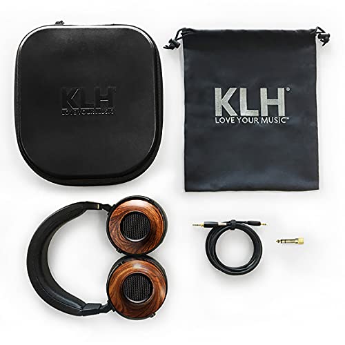 KLH Ultimate One Open-Back Over Ear Headphones | Premium Studio Music | High-Fidelity Beryllium Driver | Deep Bass | Hi-Res Audiophile Premium Quality | Real Zebrawood Ear Cups