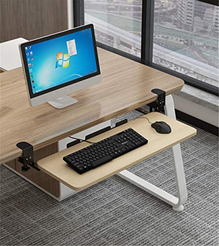 Clamp On Keyboard Tray Under Desk Storage Retractable Height Adjustable Keyboard Tray, 29.5" x 10" for Home or Office