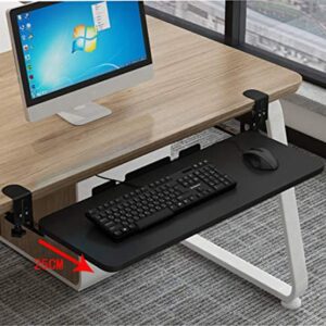 Clamp On Keyboard Tray Under Desk Storage Retractable Height Adjustable Keyboard Tray, 29.5" x 10" for Home or Office