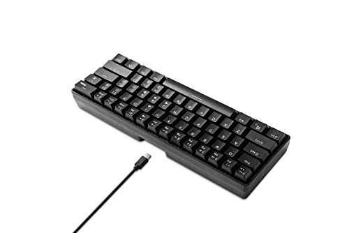 DGG YK600 RGB Wired and Wireless Dual Mode 60% Compact Mechanical Keyboard,61 Keys Mini Gaming Office Blue Switches Keyboard with 1850mA Rechargeable Battery for Windows/MacOS/Android System, Black