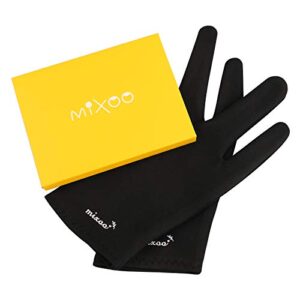 Mixoo Artist Gloves for Drawing Tablet 2 Pack - Palm Rejection Drawing Gloves with Two Fingers for Paper Sketching, iPad, Graphics Painting, Good for Left and Right Hand (S)