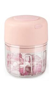 ayotee cordless electric small food processor, mini food chopper for garlic veggie vegetables fruit, salad mincing & puree, kitchen, 1 cup 250ml, bpa free, pink
