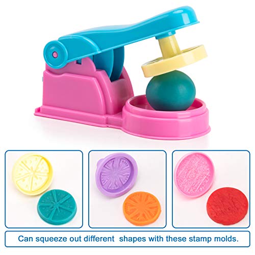 Maykid Dough Tools for Kids, 50Pcs Include Assorted Colors Dough Accessory Molds Rollers Cutters Scissors and Storage Bag