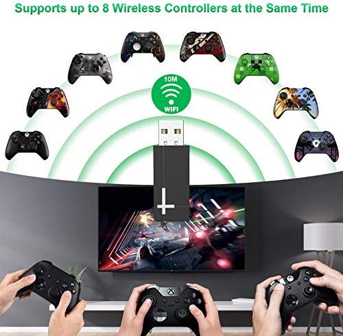 FOOAO Wireless Adapter for Xbox Controller Works with PC Windows 10/8.1/7 Compatible with Xbox One Xbox Series X Xbox One X S Controller Elite Series