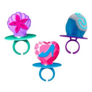 Disney Princess Decorated Lollipop Rings, Bulk Flavored Candy for Birthday Party Favor, Individually Wrapped With Assorted Flavors,7.61 ounces, 18 Count