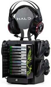 numskull official halo gaming locker, controller holder, headset stand for xbox series x|s, ps5, nintendo switch - official 343 industries merchandise